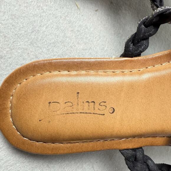 Palms Flip Flop Sandals Thong Black With Rhinestone Size 9M - Picture 2 of 7
